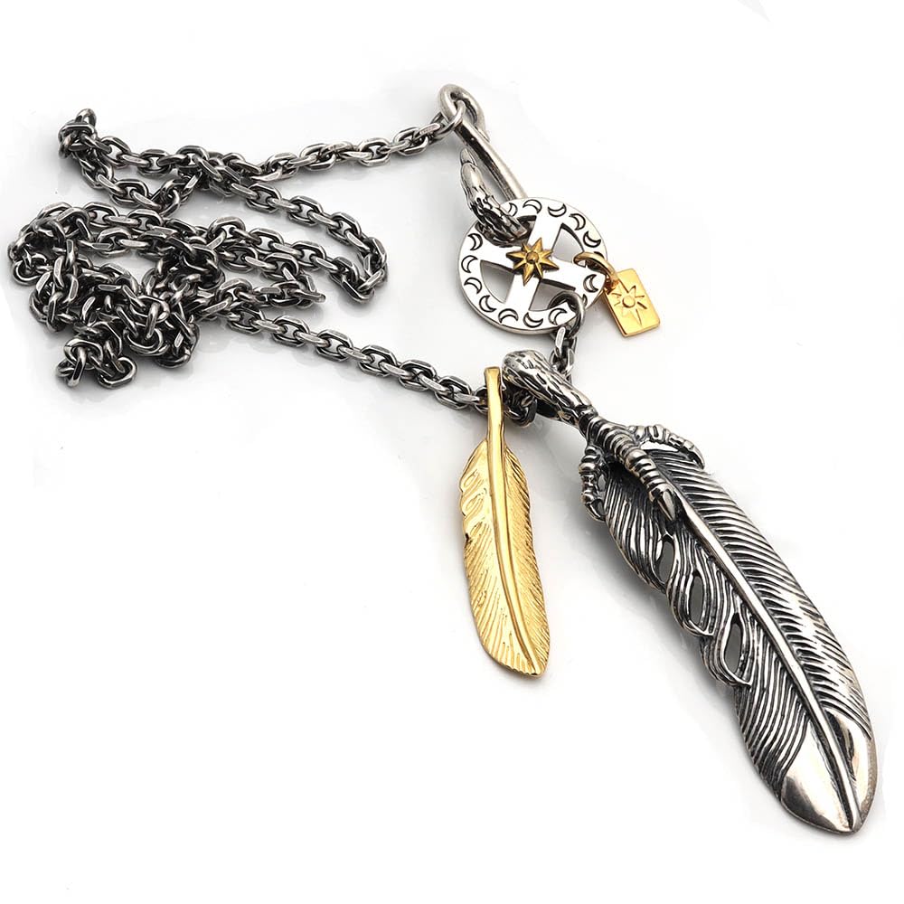 Amazon | [silver KYASYA]シルバー925 フェザーネックレス メンズ
